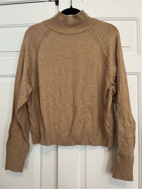 A New Day Camel Mock Neck Sweater